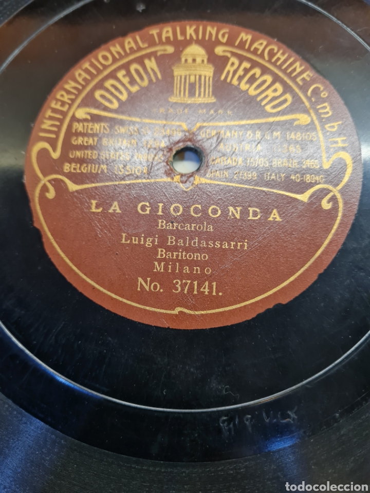 Discos de pizarra: LA GIOCONDA disco de piedra antiguo - Foto 2