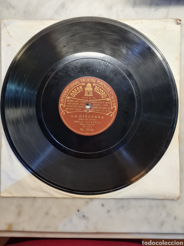 Discos de pizarra: LA GIOCONDA disco de piedra antiguo - Foto 3