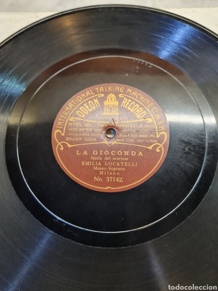 Discos de pizarra: LA GIOCONDA disco de piedra antiguo - Foto 4