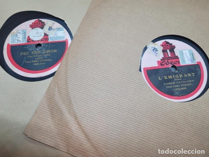 Discos de pizarra: 2 DOS DISCOS DE PIZARRA DE EMILI VENDREL CATALA EMIGRANT TAVERNA - Foto 1