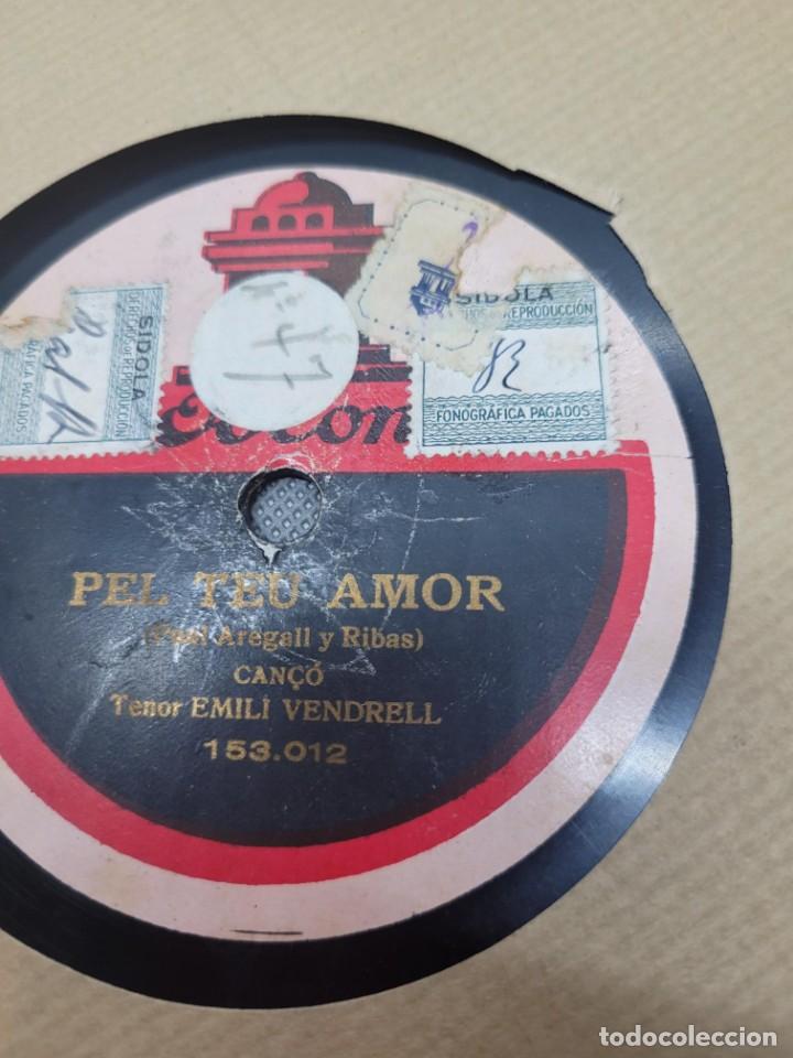 Discos de pizarra: 2 DOS DISCOS DE PIZARRA DE EMILI VENDREL CATALA EMIGRANT TAVERNA - Foto 2