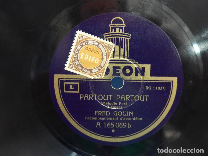 Discos de pizarra: FRED GOUIN - PARTOUT PARTOUT - LES PANTINS - ODEON - Foto 2