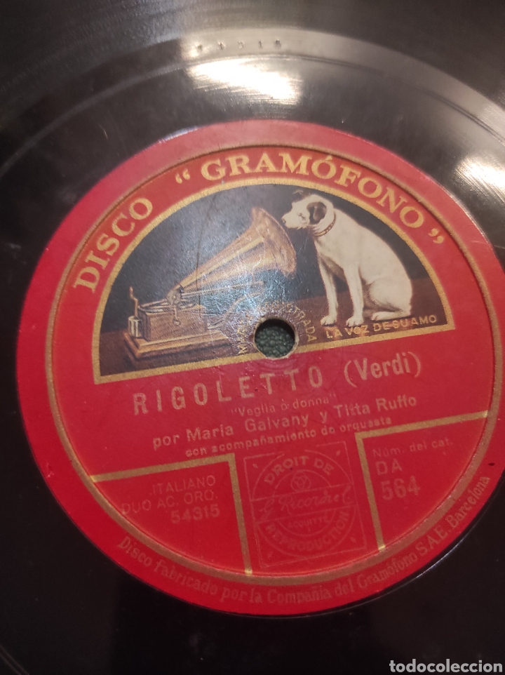 Discos de pizarra: Rigoletto. Verdi. Mar&iacute;a Gavany y Titta Ruffo - Foto 2