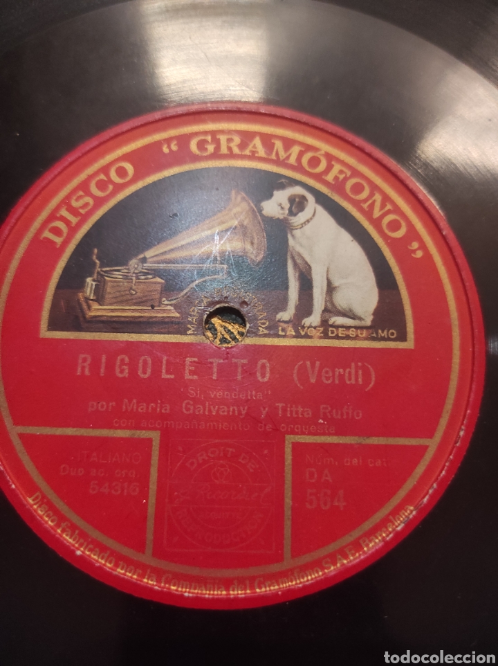 Discos de pizarra: Rigoletto. Verdi. Mar&iacute;a Gavany y Titta Ruffo - Foto 3
