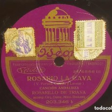 Discos de pizarra: ROSARILLO DE TRIANA / ROMERIA DE QUINTILLO - ROSARIO LA CAVA / ODEON / 25 CM.. Lote 358115860
