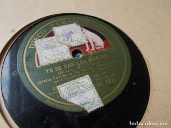 Discos de pizarra: YA SE VAN LOS QUINTOS / AL URUGUAY Varios cantantes - Foto 1