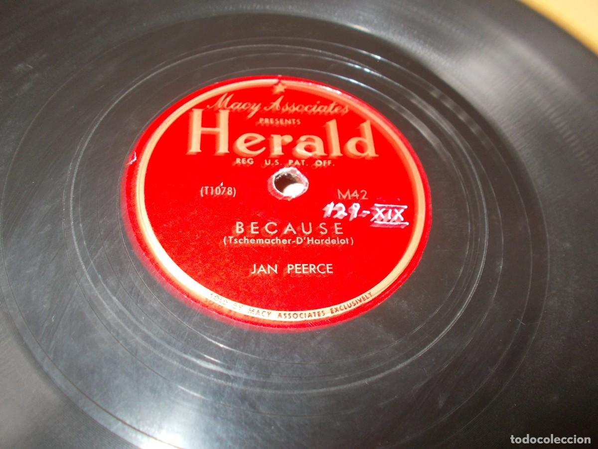 Discos de pizarra: JAN PEERCE Mattinata / Because - Foto 2