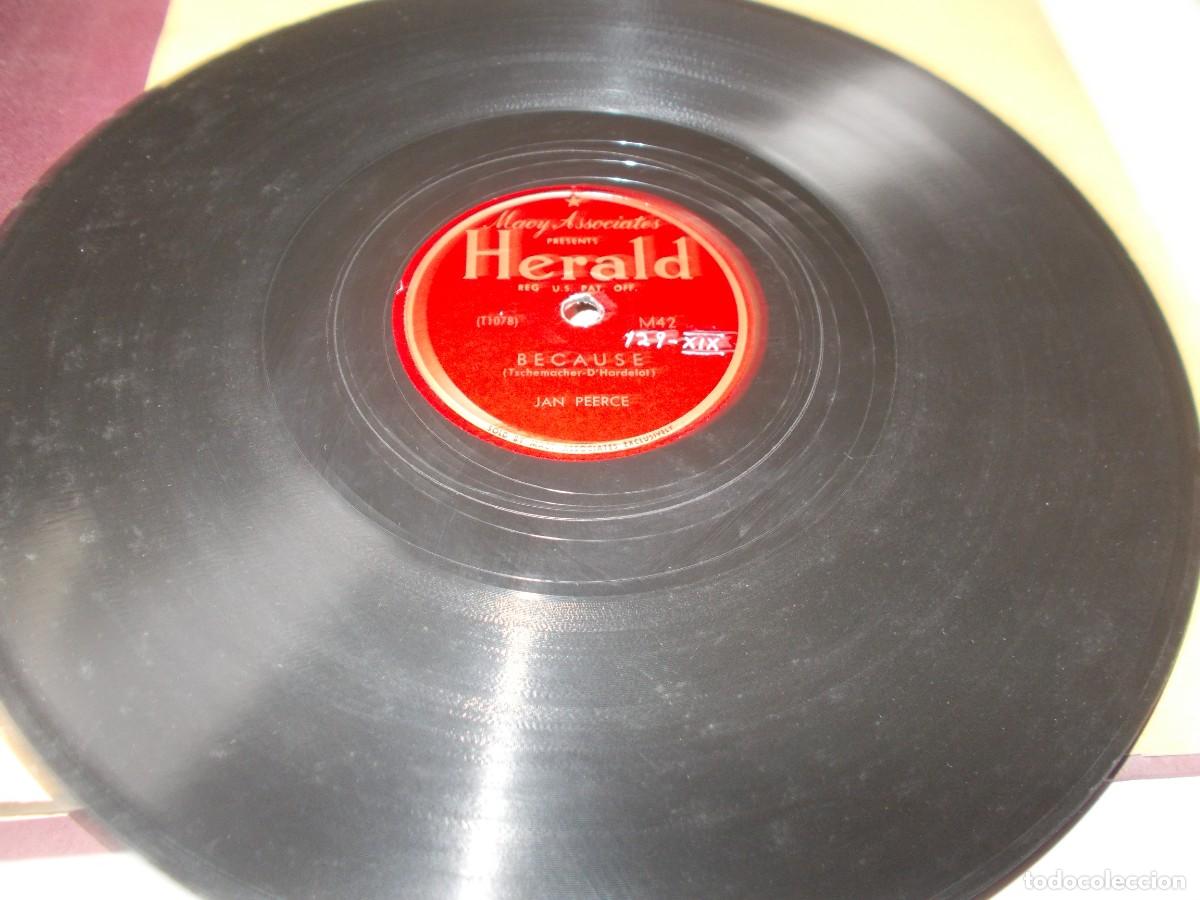 Discos de pizarra: JAN PEERCE Mattinata / Because - Foto 3