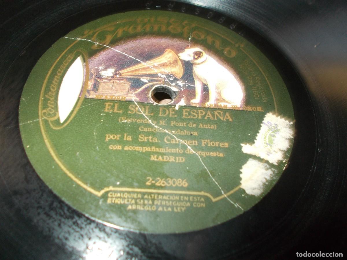 Discos de pizarra: CARMEN FLORES El Sol de Espa&ntilde;a / Me llamo Carmen - Foto 2