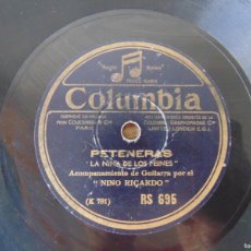 Discos de pizarra: DISCO DE PIZARRA SEGUIDILLAS PETENERAS LA NIÑA DE LOS PEINES NINO RICARDO COLUMBIA. Lote 366095191