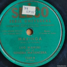 Discos de pizarra: DISCO PIZARRA 78RPM / LEO MARINI / MARINGA / IGUAL QUE UNA SOMBRA / 10”