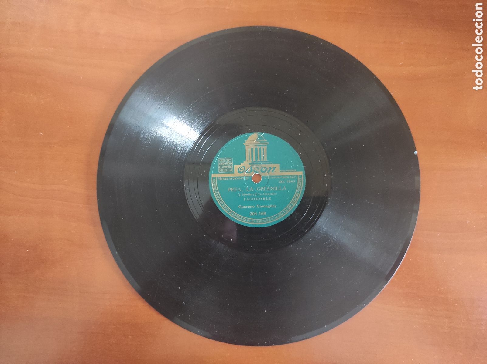 Discos de pizarra: DISCO PIZARRA. CUARTETO CAMAG&Uuml;EY. &rdquo;EL CAIM&Aacute;N&rdquo; Y PASODOBLE &rdquo;PEPA LA GITANILLA&rdquo; - Foto 1