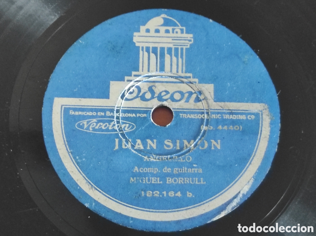 Discos de pizarra: DISCO PIZARRA ODEON. ANGELILLO. &rdquo;JUAN SIM&Oacute;N&rdquo; &rdquo;MI CARMEN&rdquo; - Foto 3