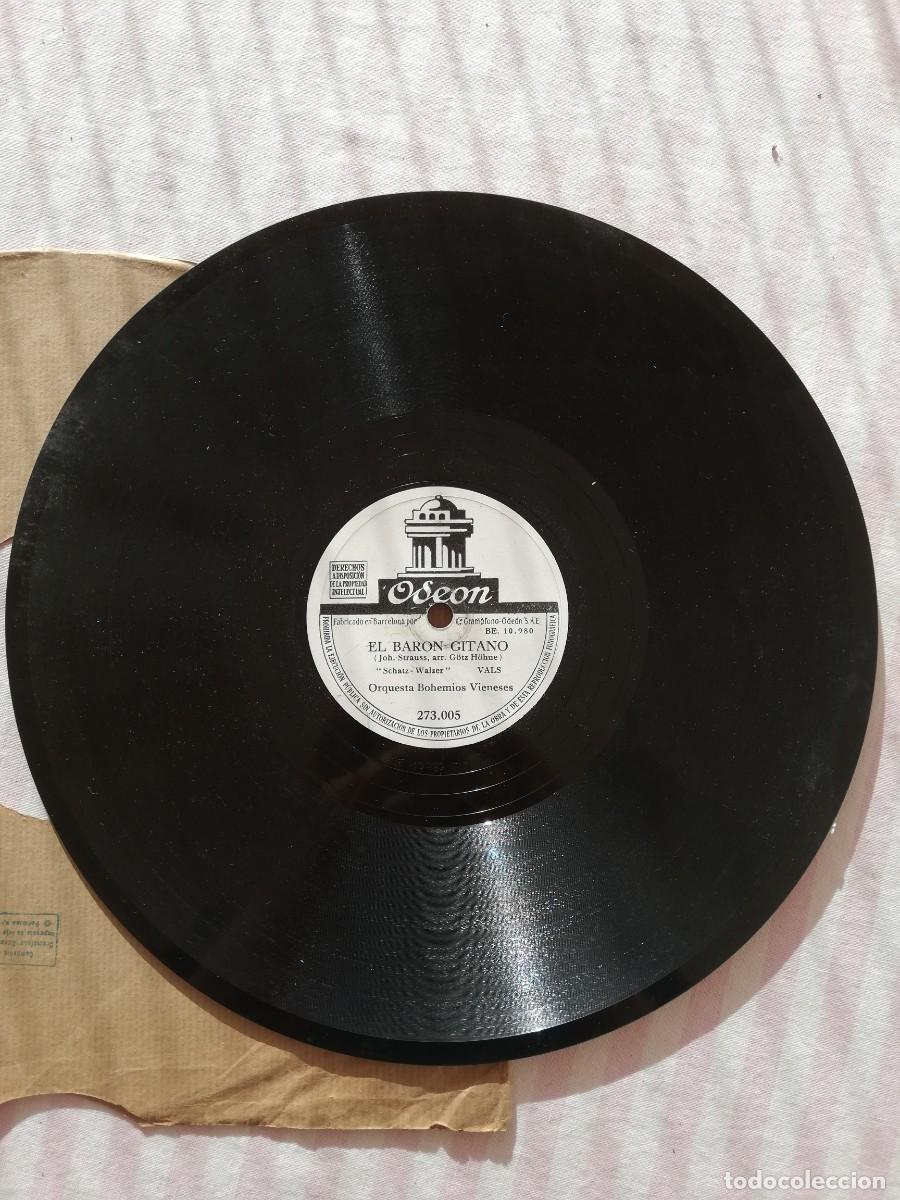 Discos de pizarra: Orquesta Bohemios Vieneses. La Viuda Alegre y El Bar&oacute;n Gitano. Gram&oacute;fono Odeon - Foto 2