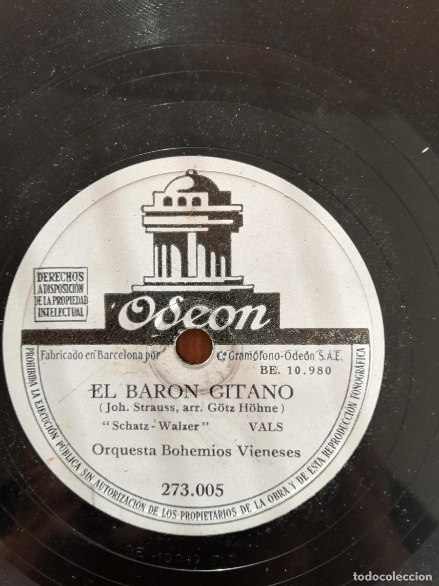Discos de pizarra: Orquesta Bohemios Vieneses. La Viuda Alegre y El Bar&oacute;n Gitano. Gram&oacute;fono Odeon - Foto 3