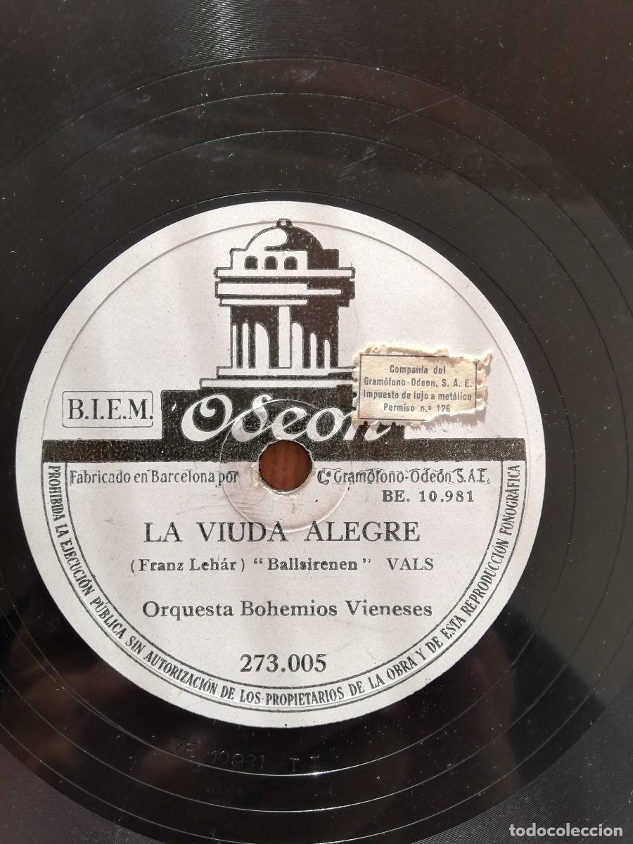 Discos de pizarra: Orquesta Bohemios Vieneses. La Viuda Alegre y El Bar&oacute;n Gitano. Gram&oacute;fono Odeon - Foto 4