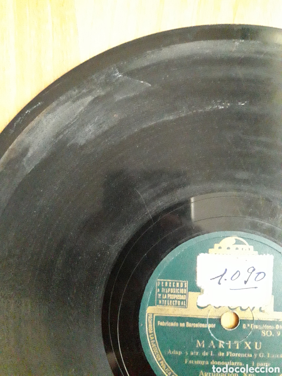 Discos de pizarra: DISCO PIZARRA. MARITXU. AGRUPACION XEY. ODE&Oacute;N. DEFECTUOSO - Foto 4