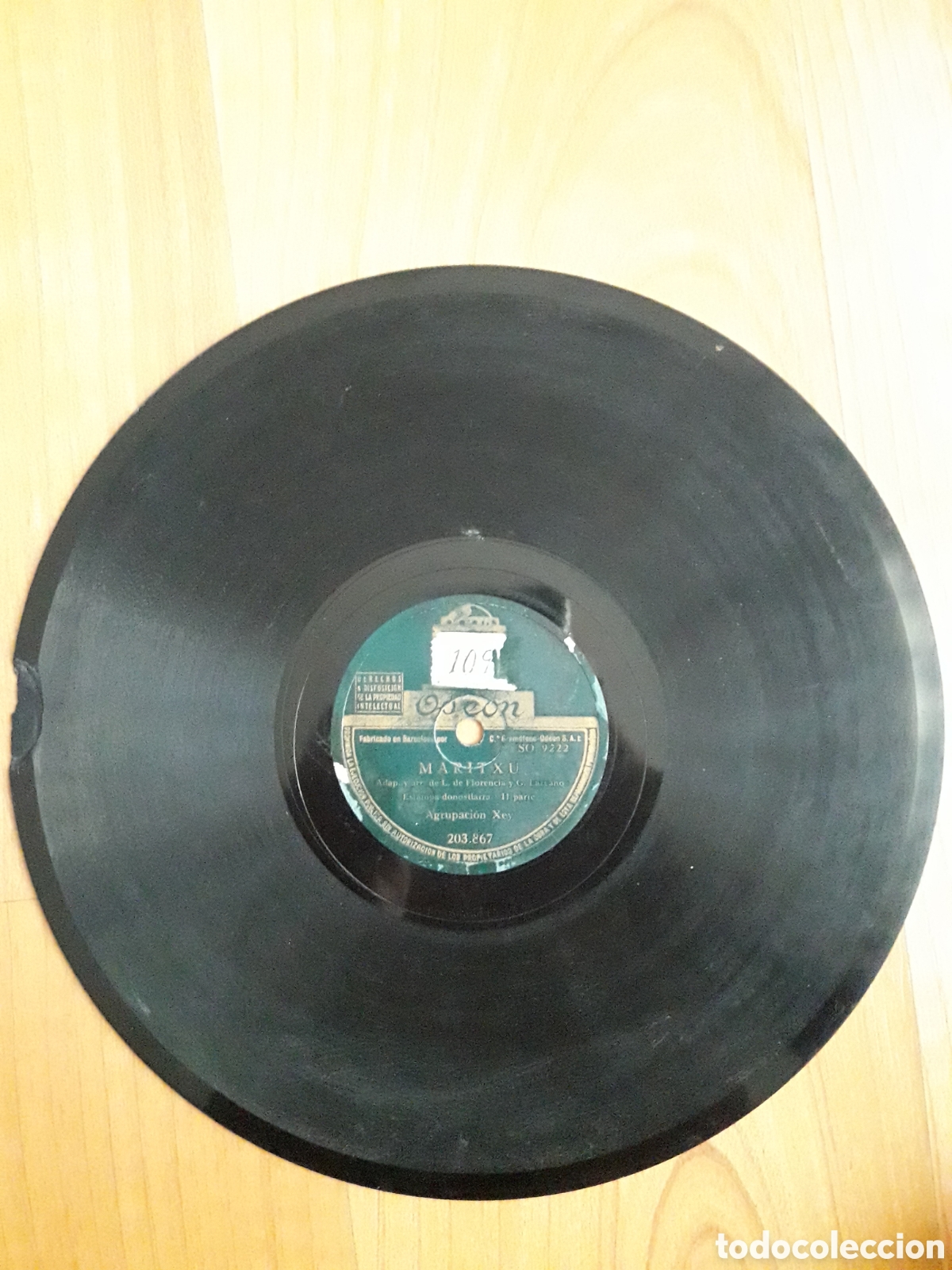 Discos de pizarra: DISCO PIZARRA. MARITXU. AGRUPACION XEY. ODE&Oacute;N. DEFECTUOSO - Foto 5
