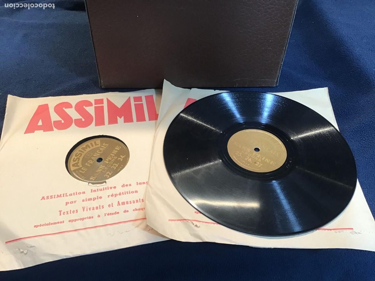 Discos de pizarra: CURSO DE FRANC&Eacute;S ASSIMIL. 20 DISCOS DE PIZARRA CON ESTUCHE - Foto 3