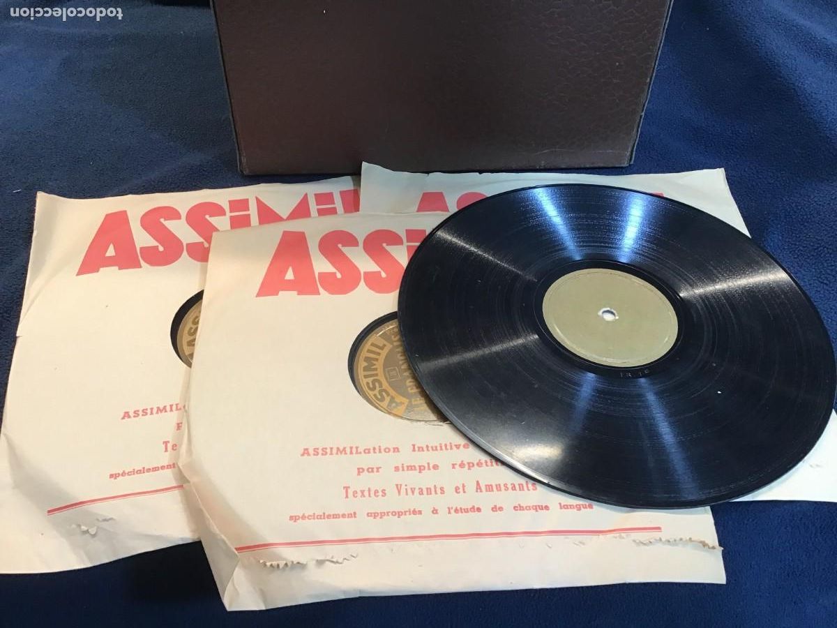 Discos de pizarra: CURSO DE FRANC&Eacute;S ASSIMIL. 20 DISCOS DE PIZARRA CON ESTUCHE - Foto 4