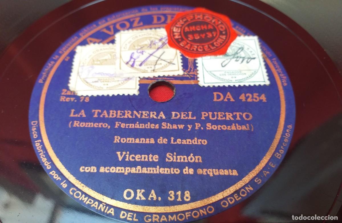 Discos de pizarra: DISCO DE PIZARRA LA TABERNERA DEL PUERTO, VICENTE SIMON - Foto 2