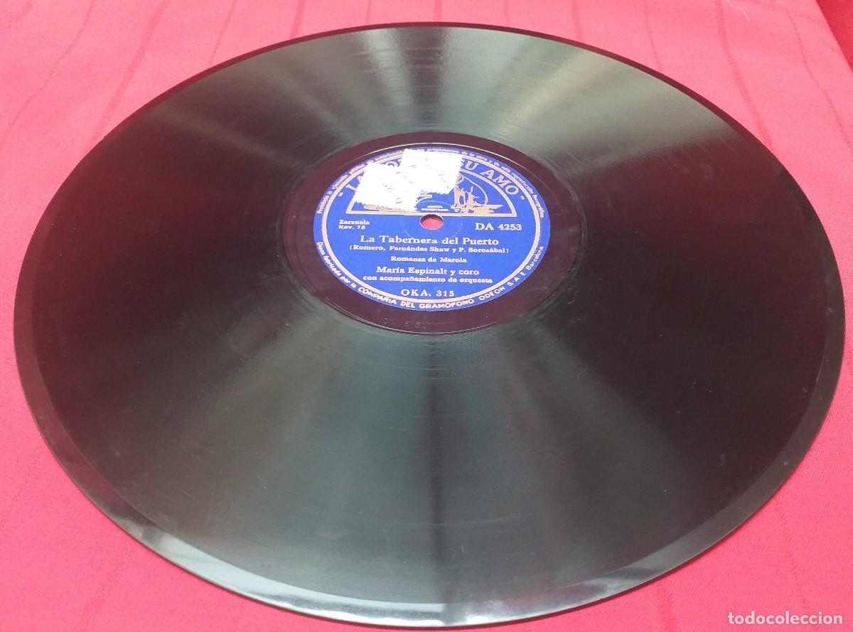 Discos de pizarra: DISCO DE PIZARRA MAR&Iacute;A ESPINALT Y VICENTE SIM&Oacute;N - LA TABERNERA DEL PUERTO - Foto 3