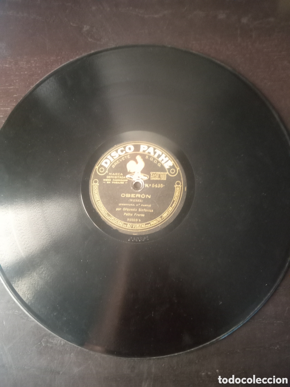 Discos de pizarra: Disco de pizarra Path&eacute; 28 cm. Oberon - Foto 3