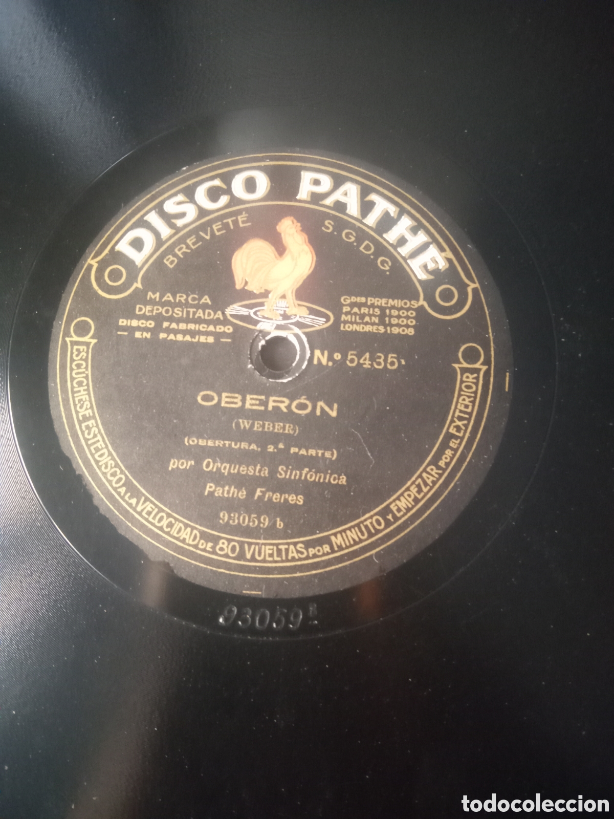 Discos de pizarra: Disco de pizarra Path&eacute; 28 cm. Oberon - Foto 4