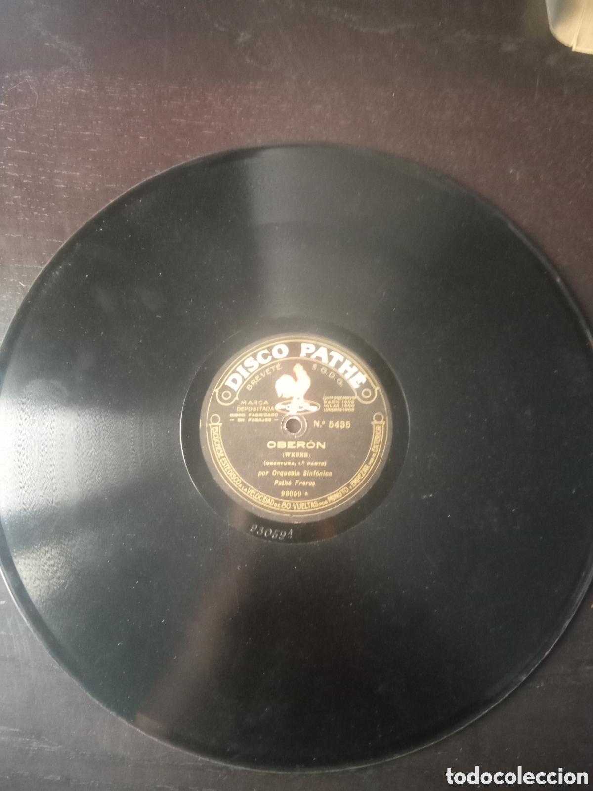 Discos de pizarra: Disco de pizarra Path&eacute; 28 cm. Oberon - Foto 1