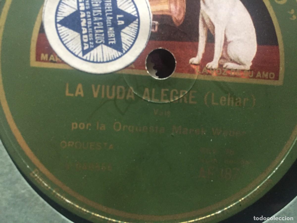 Discos de pizarra: Orquesta Marek Weber La viuda alegre y estudiantina - Foto 1
