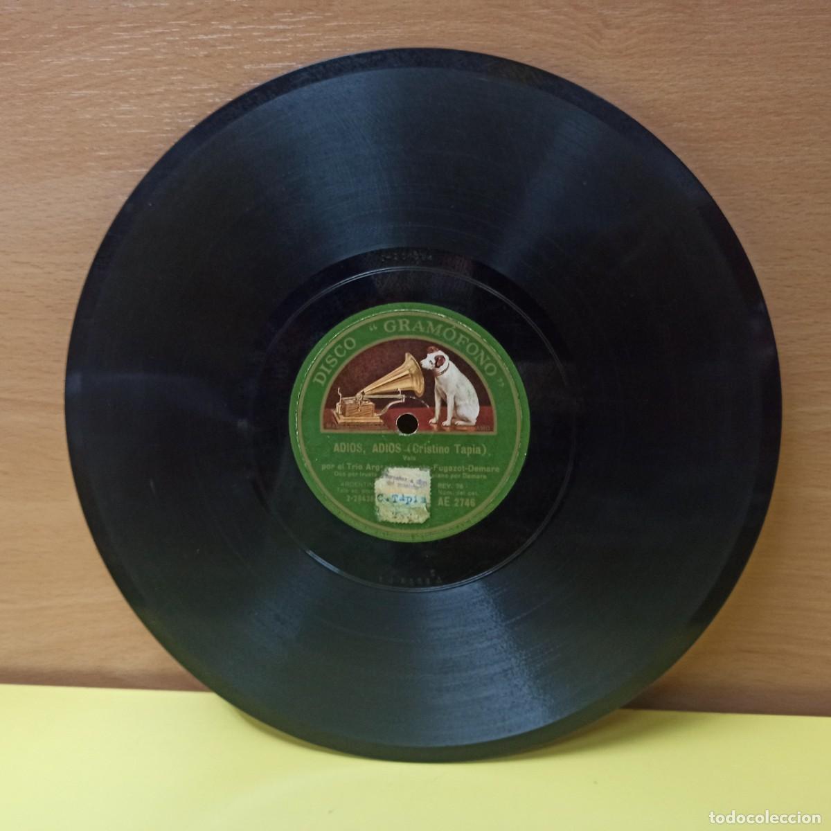 Discos de pizarra: DISCO DE PIZARRA - GRAMOFONO - ADIOS, ADIOS - TENGO MIEDO - Foto 2