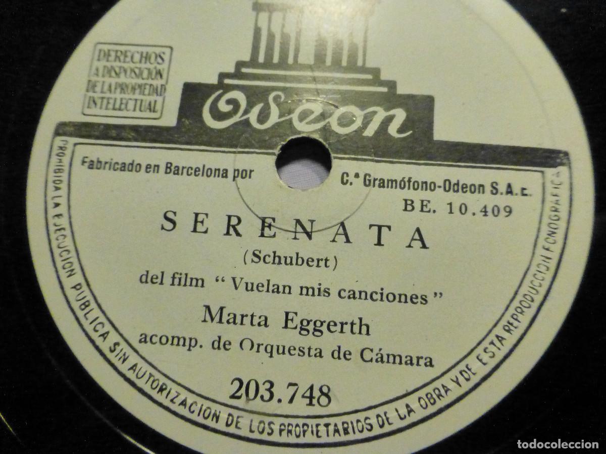 Discos de pizarra: Disco Pizarra Odeon 203.748 - Marta Eggerth - Ave Mar&iacute;a y Serenata - Foto 2