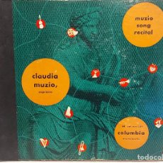 Discos de pizarra: PIZARRA / RAREZA !! CLAUDIA MUZIO-SOPRANO / MUZIO SONG RECITAL / ÁLBUM CON 5 PIZARRAS / LEER