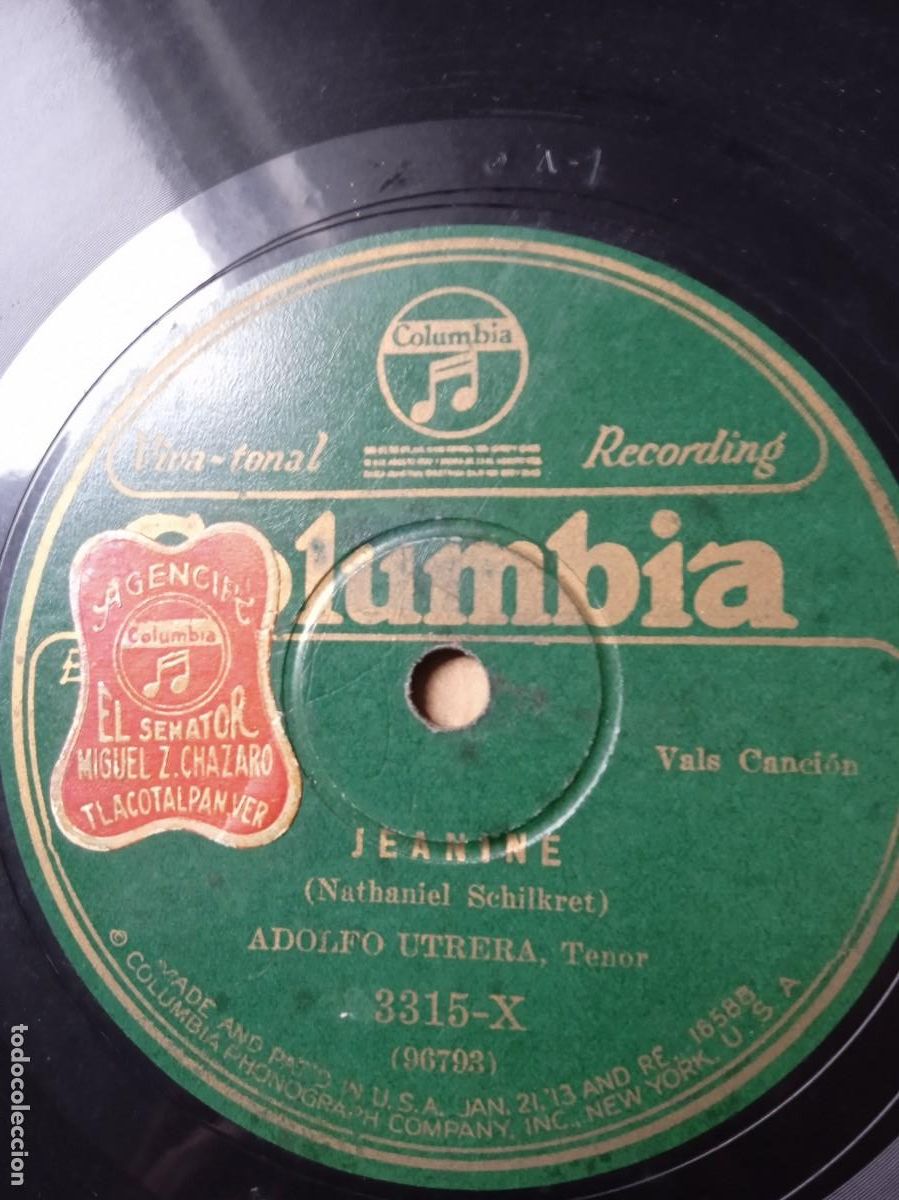 Discos de pizarra: ADOLFO UTRERA Jeanine / Imposible - Foto 1
