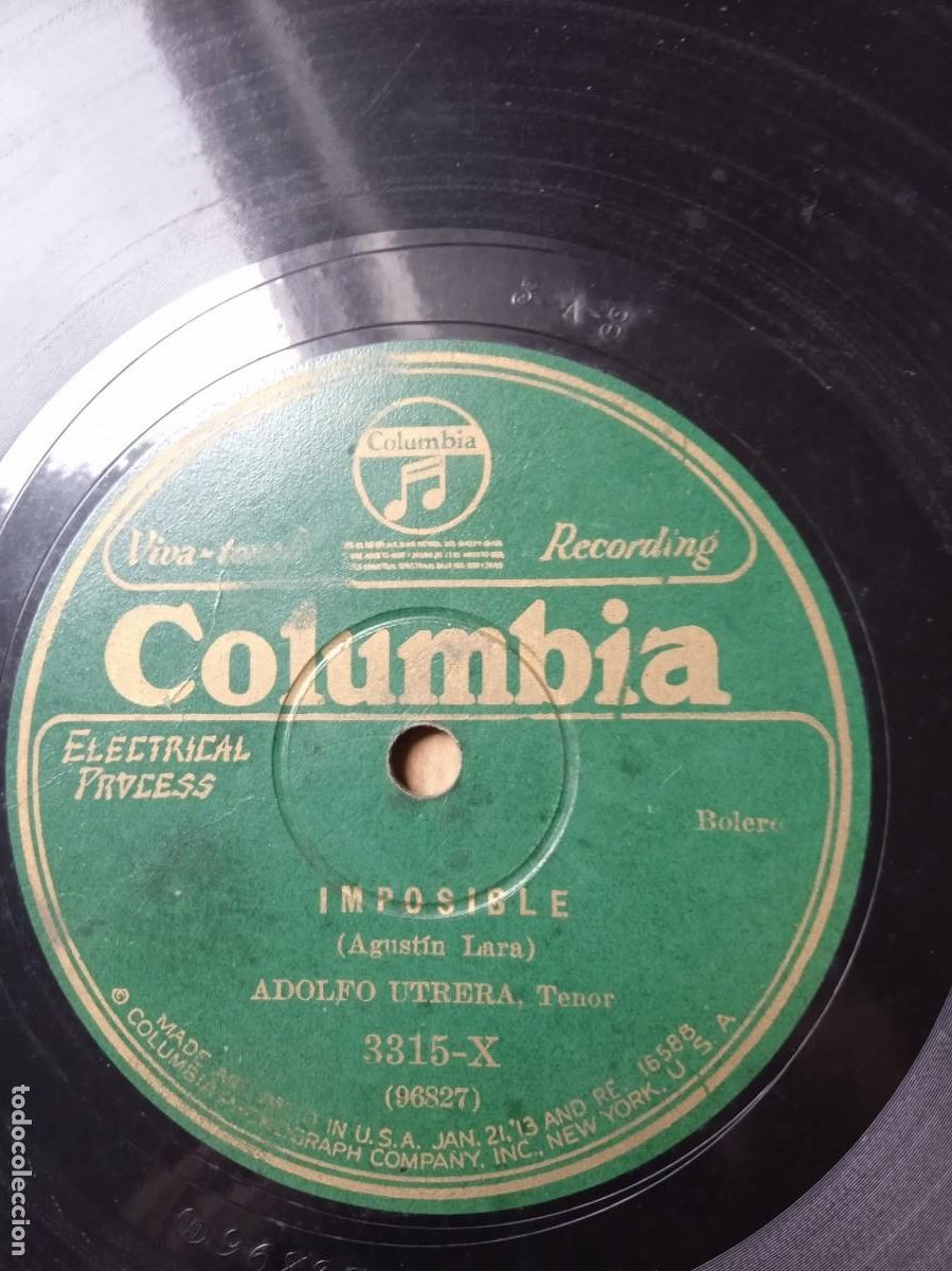 Discos de pizarra: ADOLFO UTRERA Jeanine / Imposible - Foto 3