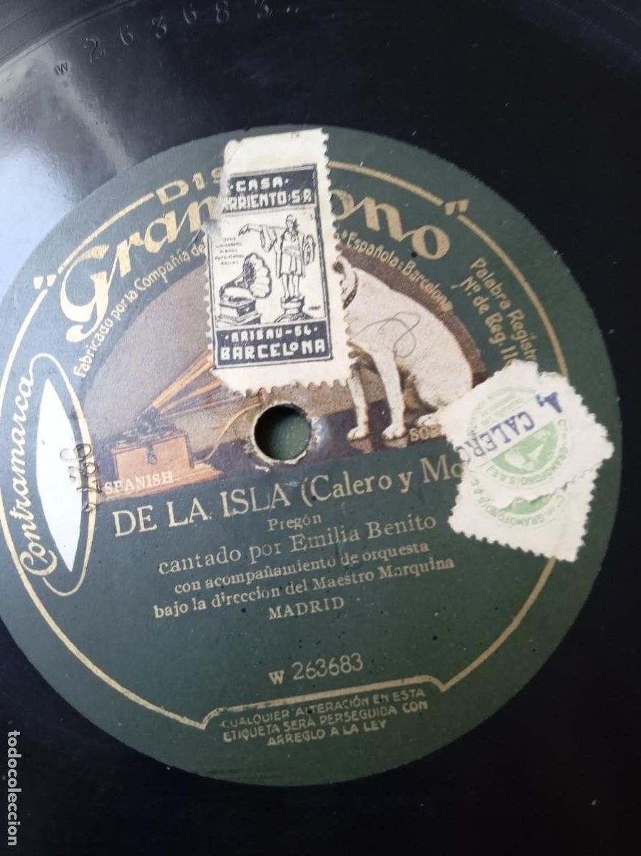 Discos de pizarra: EMILIA BENITO La isla / Trino y Flores - Foto 2