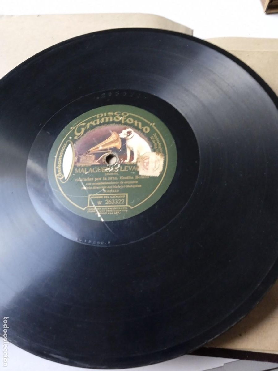 Discos de pizarra: EMILIA BENITO Malague&ntilde;a Leva / Guajiras - Foto 3