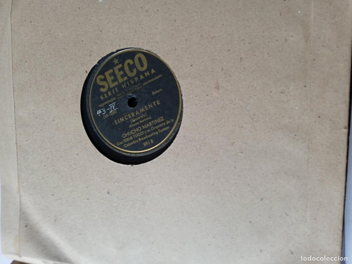 Discos de pizarra: CHUCHO MARTINEZ Con TERIG TUCCI y su Orquesta Pervertida / Sinceramente - Foto 1