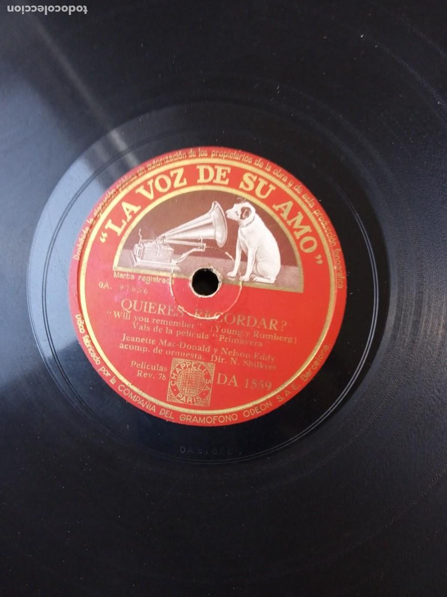 Discos de pizarra: JANETTE Mac DONALD y NELSON EDDY Quieres recordar? / Adi&oacute;s sue&ntilde;os - Foto 2