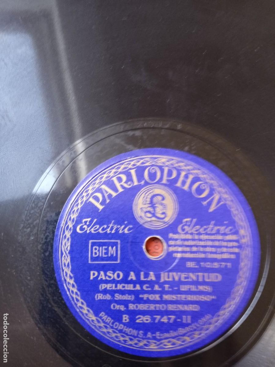 Discos de pizarra: ORQUESTA BERNARDO ETT&Eacute; - ORQUESTA ROBERTO RENARD Paso a la Juventud - Foto 4