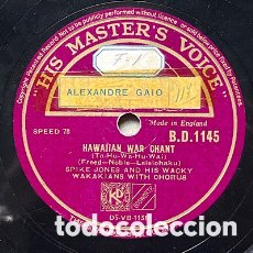 Discos de pizarra: 78 RPM - HIS MASTER VOICE - SPIKE JONES - HAWAIIAN WAR CHANT / I DREAM OF BROWNIE WITH THE LIGHT ... Lote 400438394