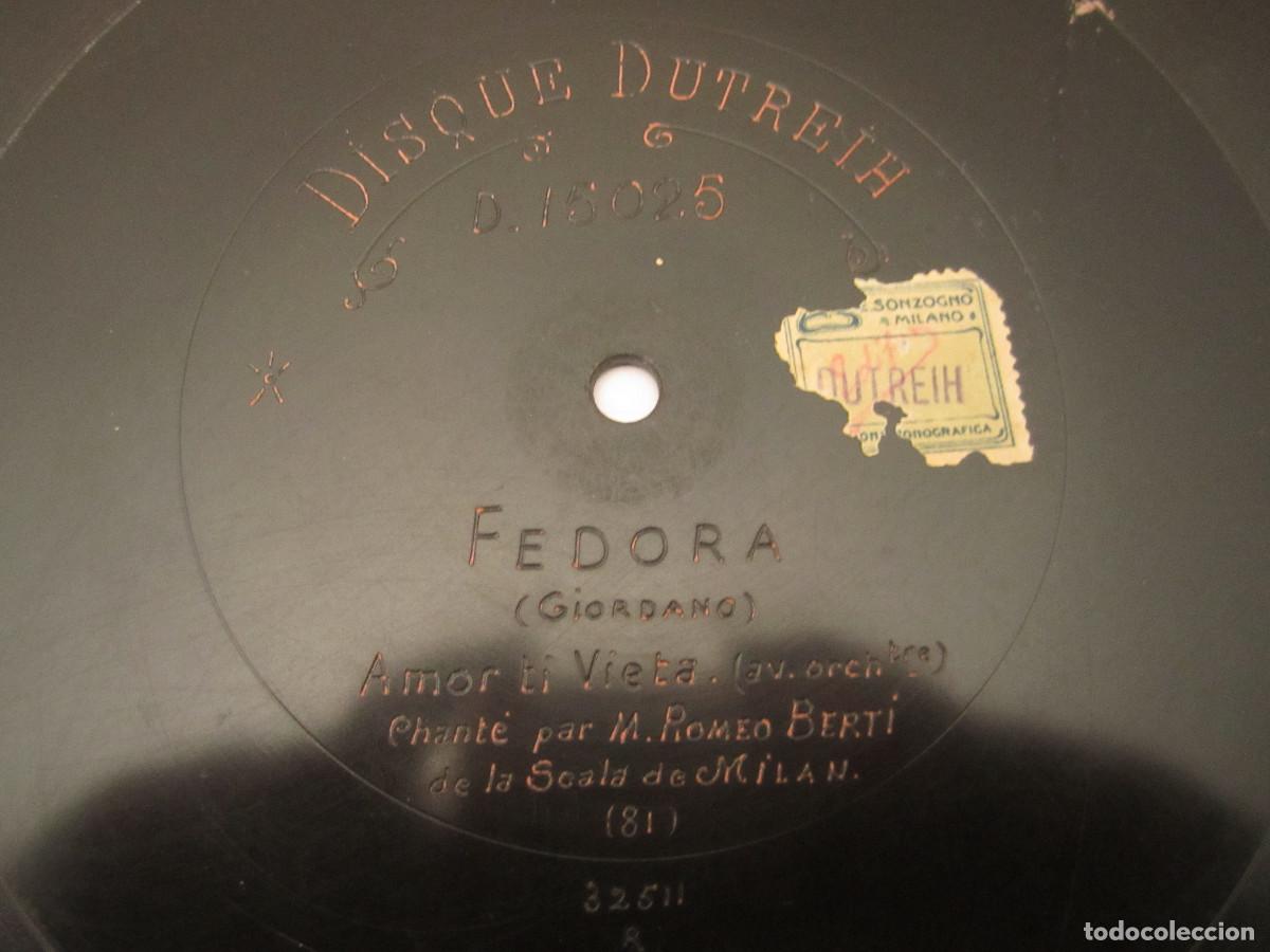 Discos de pizarra: ANTIGUO DISCO DE PIZARRA DUTREIH PAGLIACCI Y FEDORA - Foto 4
