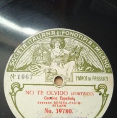 Discos de pizarra: REGINA PACINI. NO TE OLVIDO (ZORTZICO) LAS HOJAS DEL ZEBEDEO (CHAPÍ). Lote 401659754