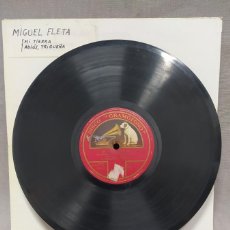Discos de pizarra: MIGUEL FLETA, DISCO DE PIZARRA.. Lote 403266814
