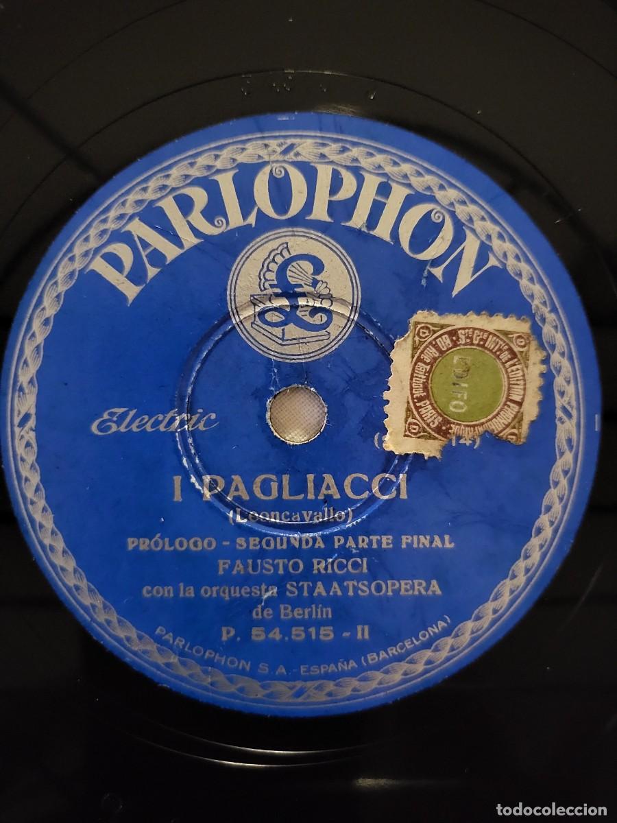 Discos de pizarra: PHARLOPHON- I PAGLIACCI (Leoncavallo) Pr&oacute;logo, primera y segunda parte final - Foto 2