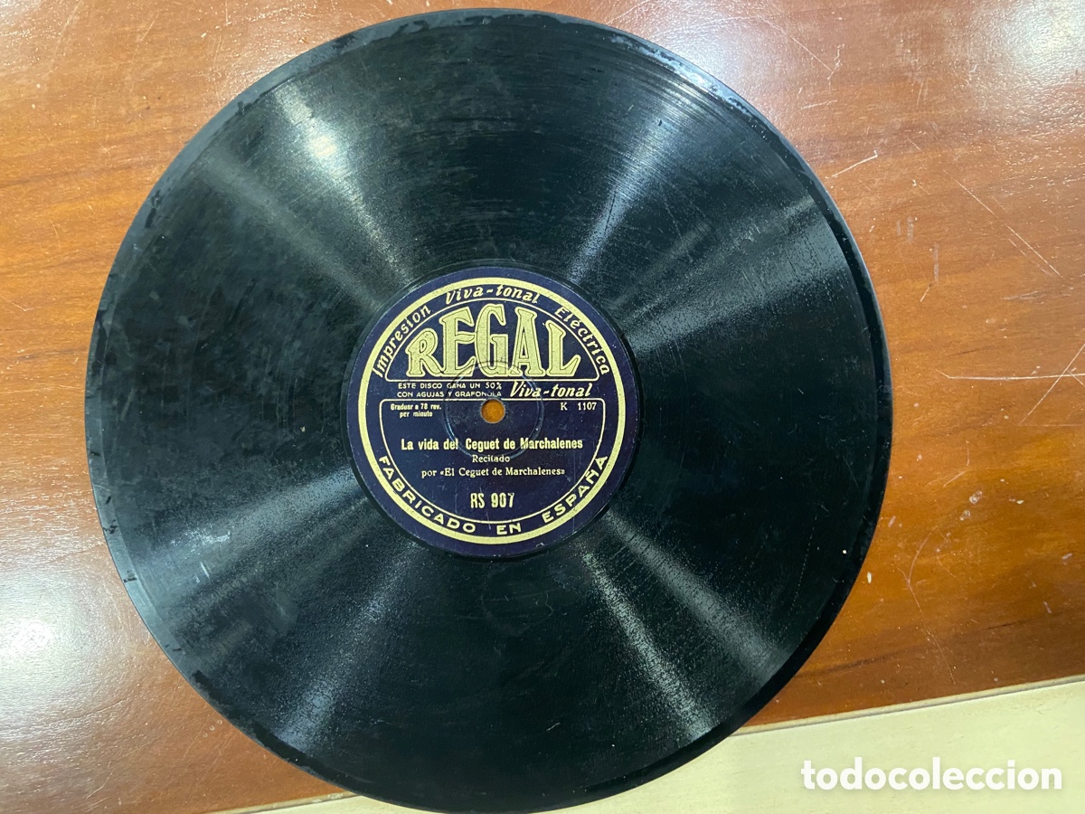 Discos de pizarra: DISCO 78 RPM EL CEGUET DE MARCHELENES , - Foto 2