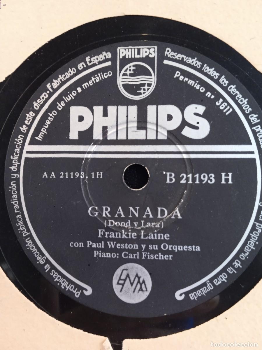 Discos de pizarra: FRANKIE LAINE- GRANADA. 10 PULGADAS, PIZARRA. - Foto 1