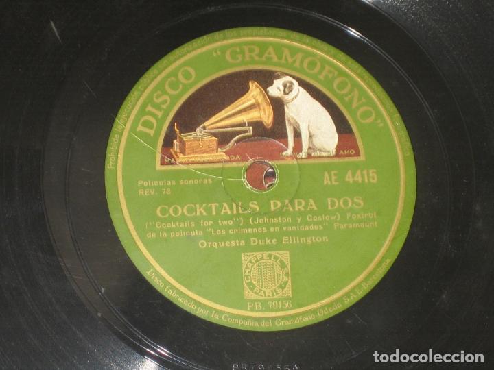 Discos de pizarra: DUKE ELLINGTON - COCKTAILS PARA DOS - RAPSODIA DE EBANO - Foto 1