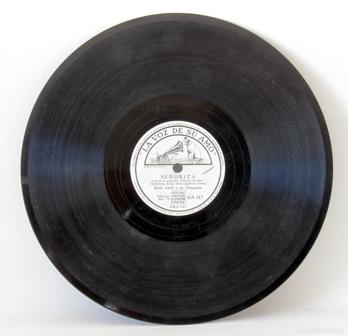 Discos de pizarra: Lote de 6 discos de pizarra. La Voz de su Amo - Foto 2