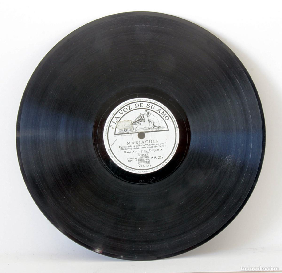 Discos de pizarra: Lote de 6 discos de pizarra. La Voz de su Amo - Foto 3